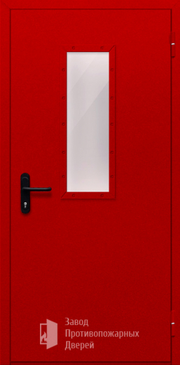 Фото двери «Однопольная со стеклом (красная)» в Зеленограду