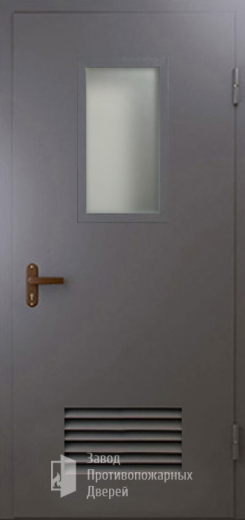 Фото двери «Техническая дверь №5 со стеклом и решеткой» в Зеленограду