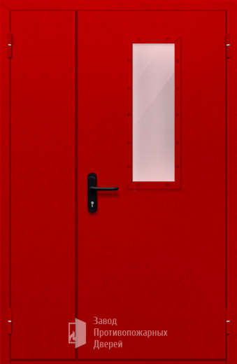 Фото двери «Полуторная со стеклом (красная)» в Зеленограду