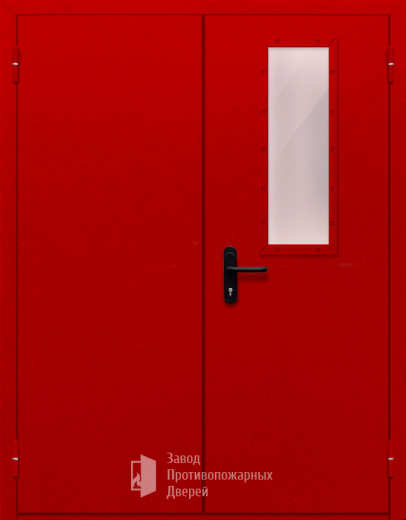 Фото двери «Двупольная со стеклом (красная)» в Зеленограду