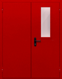 Фото двери «Двупольная со стеклом (красная)» в Зеленограду