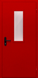Фото двери «Однопольная со стеклом (красная)» в Зеленограду