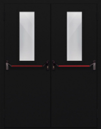 Фото двери «Двупольная со стеклом и антипаникой №64» в Зеленограду