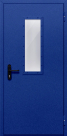 Фото двери «Однопольная со стеклом (синяя)» в Зеленограду
